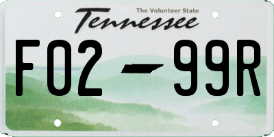 TN license plate F0299R