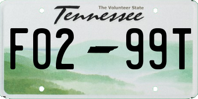 TN license plate F0299T