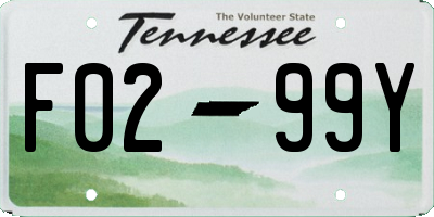 TN license plate F0299Y