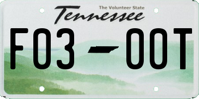 TN license plate F0300T