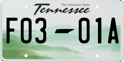 TN license plate F0301A