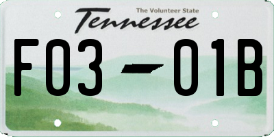 TN license plate F0301B