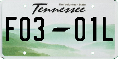 TN license plate F0301L