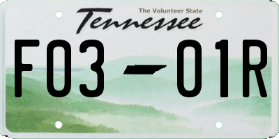 TN license plate F0301R
