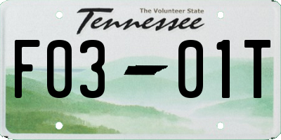 TN license plate F0301T