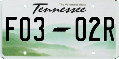 TN license plate F0302R