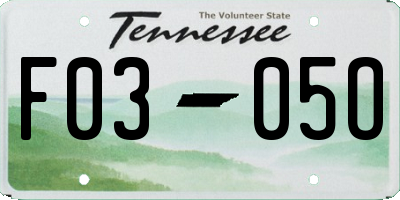 TN license plate F0305O