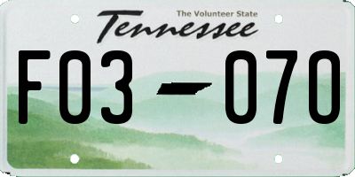 TN license plate F0307O