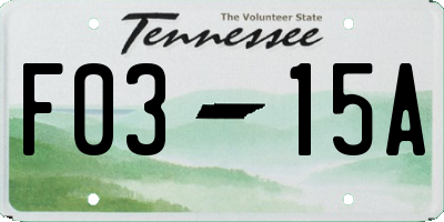 TN license plate F0315A