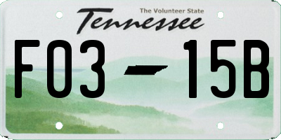 TN license plate F0315B