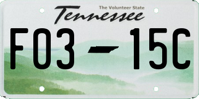 TN license plate F0315C