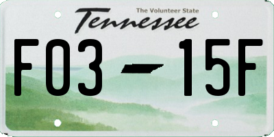 TN license plate F0315F