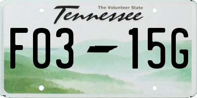 TN license plate F0315G