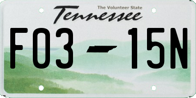 TN license plate F0315N