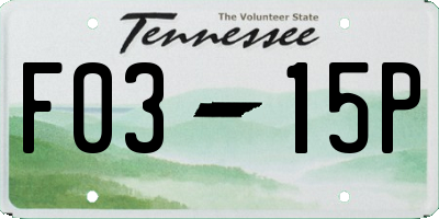 TN license plate F0315P