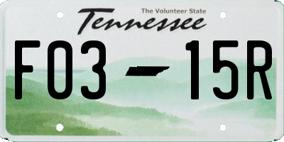 TN license plate F0315R