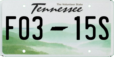 TN license plate F0315S