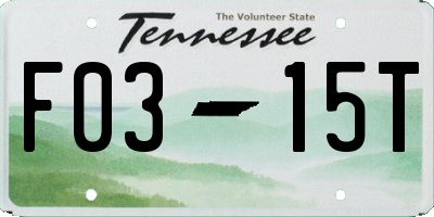 TN license plate F0315T
