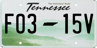 TN license plate F0315V