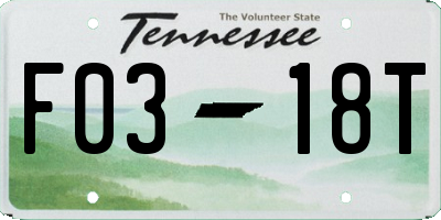 TN license plate F0318T