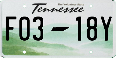 TN license plate F0318Y
