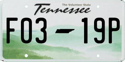 TN license plate F0319P