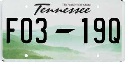 TN license plate F0319Q