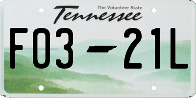 TN license plate F0321L