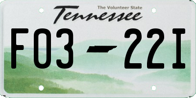 TN license plate F0322I