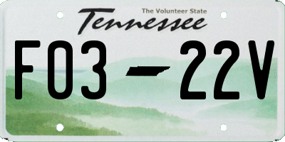 TN license plate F0322V
