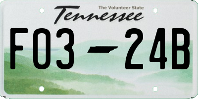 TN license plate F0324B