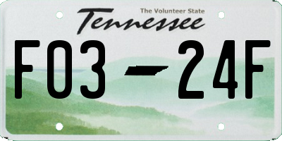 TN license plate F0324F