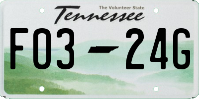 TN license plate F0324G