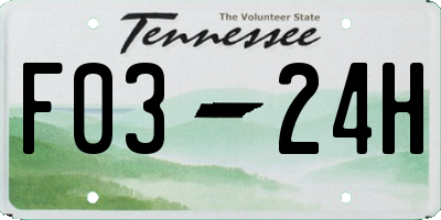 TN license plate F0324H
