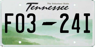 TN license plate F0324I