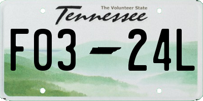 TN license plate F0324L