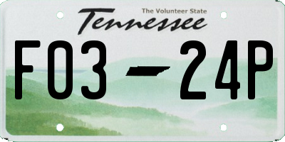 TN license plate F0324P