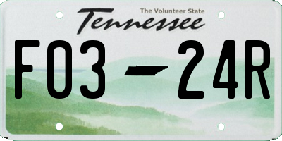 TN license plate F0324R