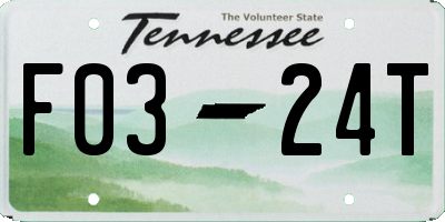 TN license plate F0324T