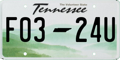 TN license plate F0324U