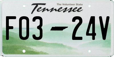 TN license plate F0324V