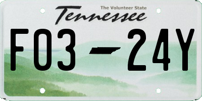 TN license plate F0324Y