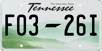 TN license plate F0326I