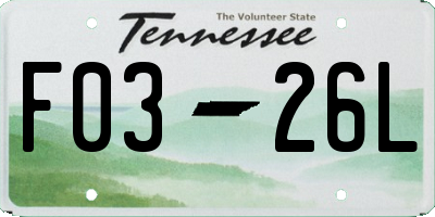 TN license plate F0326L