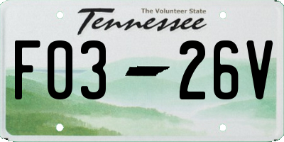 TN license plate F0326V