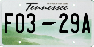 TN license plate F0329A
