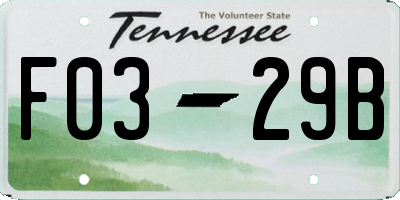 TN license plate F0329B