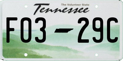 TN license plate F0329C