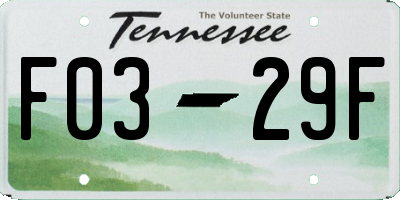 TN license plate F0329F