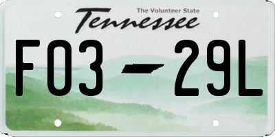 TN license plate F0329L